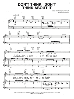 page one of Don't Think I Don't Think About It (Piano, Vocal & Guitar Chords (Right-Hand Melody))