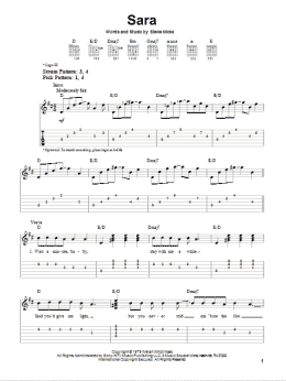 page one of Sara (Easy Guitar Tab)