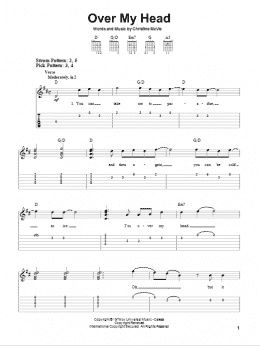 page one of Over My Head (Easy Guitar Tab)