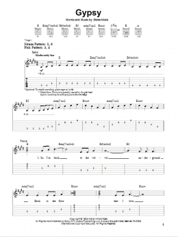 page one of Gypsy (Easy Guitar Tab)
