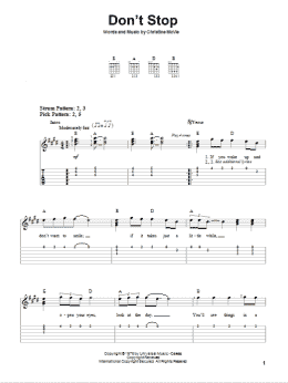 page one of Don't Stop (Easy Guitar Tab)