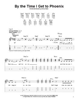 page one of By The Time I Get To Phoenix (Easy Guitar Tab)