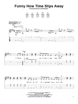 page one of Funny How Time Slips Away (Easy Guitar Tab)