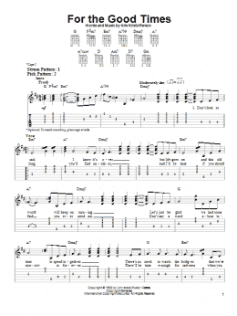page one of For The Good Times (Easy Guitar Tab)