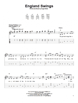 page one of England Swings (Easy Guitar Tab)