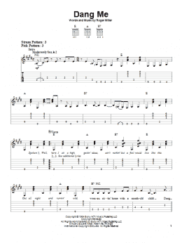 page one of Dang Me (Easy Guitar Tab)
