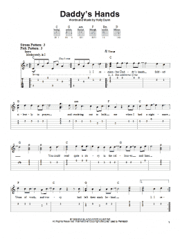 page one of Daddy's Hands (Easy Guitar Tab)