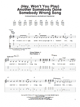 page one of (Hey, Won't You Play) Another Somebody Done Somebody Wrong Song (Easy Guitar Tab)