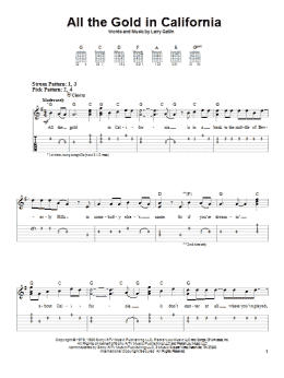 page one of All The Gold In California (Easy Guitar Tab)