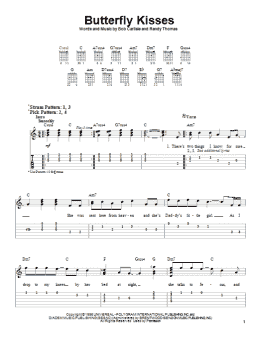 page one of Butterfly Kisses (Easy Guitar Tab)