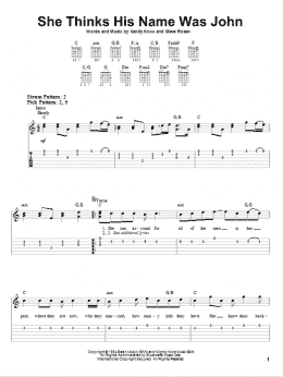 page one of She Thinks His Name Was John (Easy Guitar Tab)