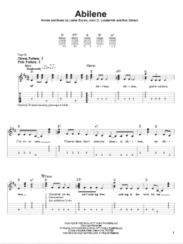 page one of Abilene (Easy Guitar Tab)