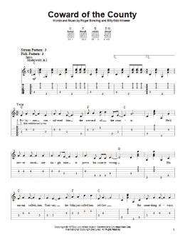 page one of Coward Of The County (Easy Guitar Tab)