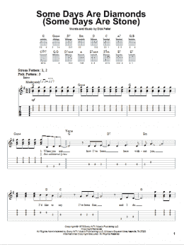 page one of Some Days Are Diamonds (Some Days Are Stone) (Easy Guitar Tab)