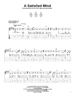 page one of A Satisfied Mind (Easy Guitar Tab)
