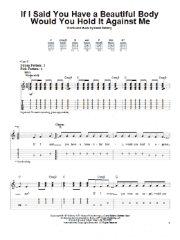 page one of If I Said You Have A Beautiful Body Would You Hold It Against Me (Easy Guitar Tab)