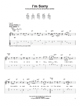 page one of I'm Sorry (Easy Guitar Tab)