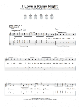 page one of I Love A Rainy Night (Easy Guitar Tab)