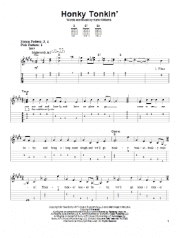 page one of Honky Tonkin' (Easy Guitar Tab)