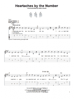 page one of Heartaches By The Number (Easy Guitar Tab)