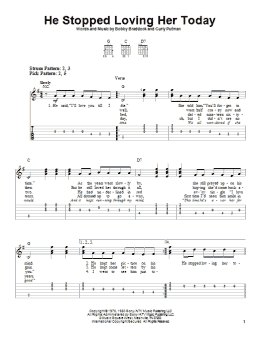 page one of He Stopped Loving Her Today (Easy Guitar Tab)
