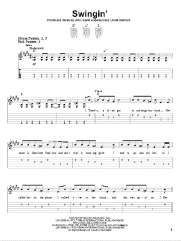 page one of Swingin' (Easy Guitar Tab)