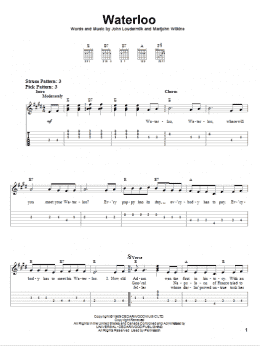 page one of Waterloo (Easy Guitar Tab)