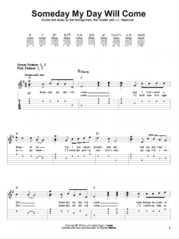 page one of Someday My Day Will Come (Easy Guitar Tab)