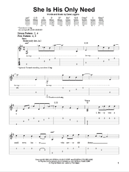 page one of She Is His Only Need (Easy Guitar Tab)