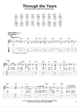page one of Through The Years (Easy Guitar Tab)
