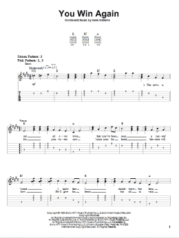 page one of You Win Again (Easy Guitar Tab)