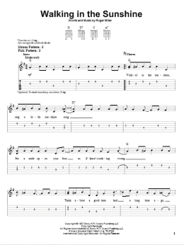 page one of Walking In The Sunshine (Easy Guitar Tab)