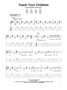 page one of Teach Your Children (Easy Guitar Tab)