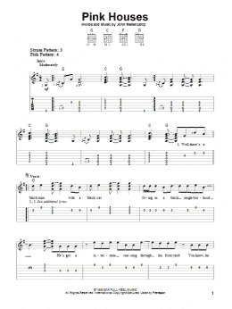 page one of Pink Houses (Easy Guitar Tab)