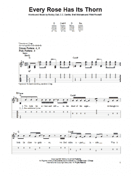 page one of Every Rose Has Its Thorn (Easy Guitar Tab)