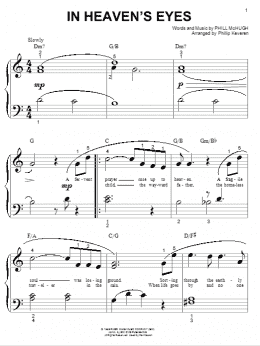 page one of In Heaven's Eyes (arr. Phillip Keveren) (Big Note Piano)