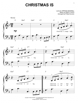 page one of Christmas Is (arr. Phillip Keveren) (Big Note Piano)