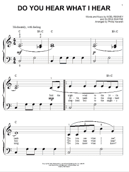 page one of Do You Hear What I Hear (arr. Phillip Keveren) (Big Note Piano)