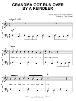 page one of Grandma Got Run Over By A Reindeer (arr. Phillip Keveren) (Big Note Piano)