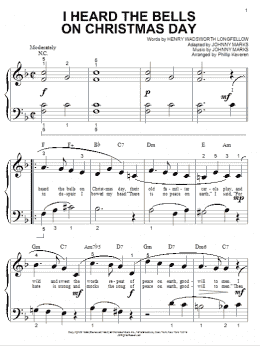 page one of I Heard The Bells On Christmas Day (arr. Phillip Keveren) (Big Note Piano)