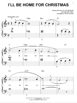 page one of I'll Be Home For Christmas (arr. Phillip Keveren) (Big Note Piano)