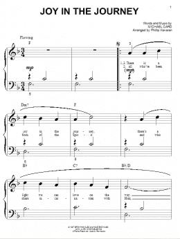 page one of Joy In The Journey (arr. Phillip Keveren) (Big Note Piano)