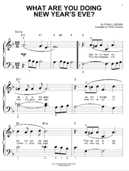 page one of What Are You Doing New Year's Eve? (arr. Phillip Keveren) (Big Note Piano)