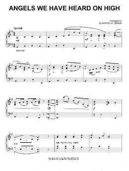 page one of Angels We Have Heard On High (Piano Solo)
