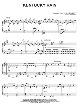 page one of Kentucky Rain (Piano Solo)
