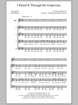 page one of I Heard It Through The Grapevine (arr. Deke Sharon) (SATB Choir)
