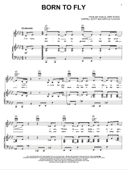 page one of Born To Fly (Piano, Vocal & Guitar Chords (Right-Hand Melody))