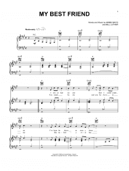 page one of My Best Friend (Piano, Vocal & Guitar Chords (Right-Hand Melody))