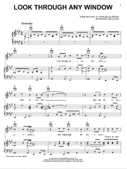 page one of Look Through Any Window (Piano, Vocal & Guitar Chords (Right-Hand Melody))