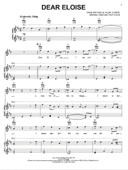 page one of Dear Eloise (Piano, Vocal & Guitar Chords (Right-Hand Melody))